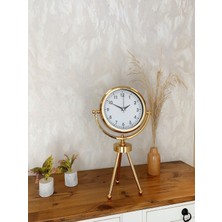 By Nevser Gold Luxury Modern Üç Ayaklı Masa Saati