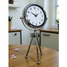By Nevser Krom Modern Classic Üç Ayaklı Metal Masa Saati