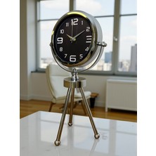 By Nevser Krom Asil Üç Ayaklı Metal Masa Saati