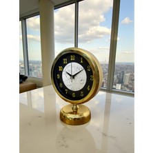 By Nevser Mermer Işıltısı Gold 25 x 20 cm Metal Masa Saati