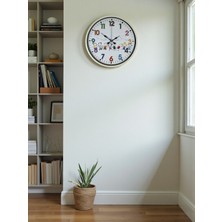 By Nevser 36 cm Krem Çocuk Odası Duvar Saati
