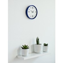 By Nevser 36 cm Lacivert Modern Dekoratif Duvar Saati