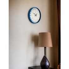 By Nevser 36 cm Mavi 24 Saat Göstergeli Özel Tasarım Duvar Saati