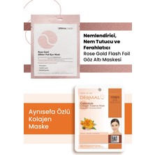 Dermal 3 Katmanlı Rose Gold Göz Maskesi ve Sakinleştirici Destekleyici ve Besleyici Aynısefa Özlü Kolajen Maske Seti 2 Adet