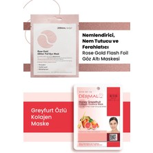 3 Katmanlı Rose Gold Göz Maskesi ve  Aydınlatıcı ve Canlandırıcı Bal Greyfurt Kolajen Özlü Maske Seti