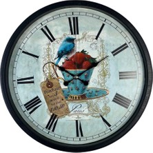 By Nevser Siyah Paris Garden Dekoratif 36 cm Duvar Saati