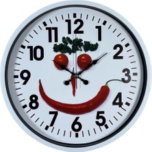 By Nevser Beyaz Chef Smile 36 cm Duvar Saati