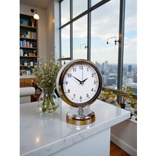 By Nevser Noble Time 25 x 20 cm Metal Krom Masa Saati
