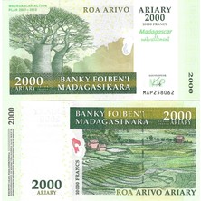 Emir Koleksiyon Madagaskar Hatıra 2000 Ariary Yabancı Kağıt Para Çil (Unc) Koleksiyon Para