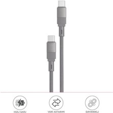 Başkenttekno Şarj Kablosu Type-C To Type-C Örgü 60W Data Kablo U18