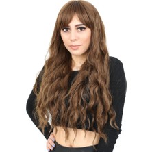 Bucuks Perçemli Uzun Su Dalgası Fiber Sen Peruk / Kumral