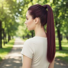 Bucuks Bağlamalı Düz At Kuyruğu / Koyu Kızıl