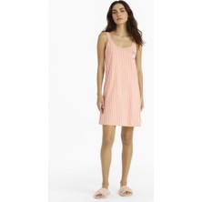 DeFacto Regular Fit U Yaka Askılı Çizgili Gecelik-Fall in Love F6077AX25HS