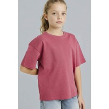 DeFacto Oversize Bisiklet Yaka Kısa Kollu Tişört Kız Çocuk G0882A826SM