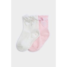 DeFacto Kız Bebek Kaydırmaz Taban 2'li Pamuklu Uzun Çorap C9089A5NS