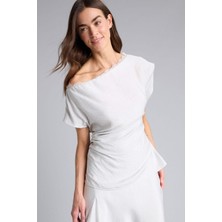 DeFacto Fitted Kayık Yaka Kısa Kollu Bluz H2052AX26SP
