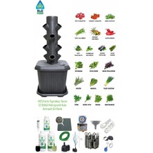 Hidroponik Dikey Tarım - Topraksız Tarım Kule Sistemi Hobi Seti - 12 Bitkilik Sera