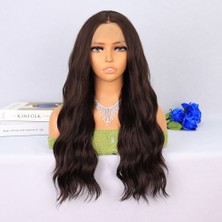 Bucuks Koyu Kahverengi Dalgalı Tül Peruk