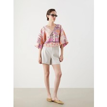 Lc Waikiki Yeni Sezon Beli Fermuarlı Kadın Pileli Şort