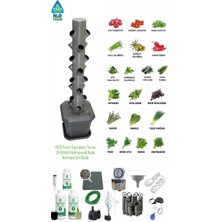 Hidroponik Dikey Tarım - Topraksız Tarım Kule Sistemi Seti - 24 Bitkilik (Marul,çilek Vb.)