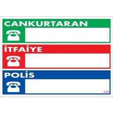 Bucuks Acil Durum Telefon Levhası 25X35 KOD:430