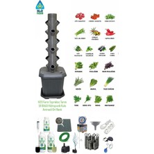 Hidroponik Dikey Tarım - Topraksız Tarım Kule Sistemi Seti - 18 Bitkilik (Marul,çilek vb.)