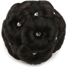 Bucuks Taşlı Topuz Toka / Kahverengi