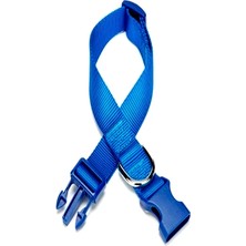 Bucuks Dokuma Köpek Boyun Tasması 1,5 cm x 25-40 cm Mavi 15 kg