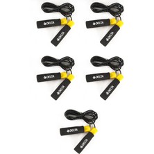 Delta Ayarlanabilir Rulmanlı Atlama İpi Sarı Sünger Tutamaçlı Fonksiyonel Egzersiz Aleti