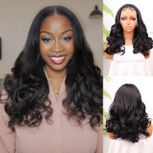 Bucuks Siyah Bebek Lı Geniş Dalgalı Fiber Sen Tül Peruk