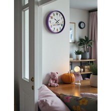 By Nevser 36 cm Mor Çocuk Odası Duvar Saati