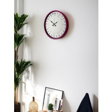 By Nevser 36 cm Pembe 24 Saat Göstergeli Özel Tasarım Duvar Saati