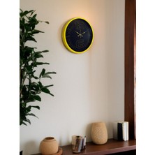 By Nevser 36 cm Sarı Dekoratif Duvar Saati