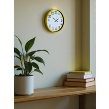 By Nevser 36 cm Sarı Çocuk Odası Duvar Saati