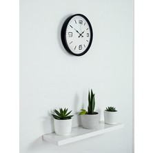 By Nevser 36 cm Siyah Dekoratif Duvar Saati