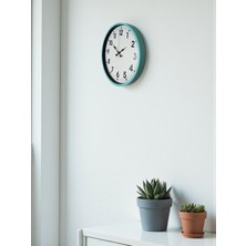 By Nevser 36 cm Turkuaz Dekoratif Duvar Saati
