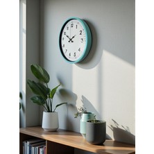 By Nevser 36 cm Turkuaz Dekoratif Duvar Saati