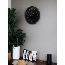 By Nevser 36 cm Siyah Dekoratif Duvar Saati