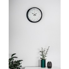 By Nevser 36 cm Siyah 24 Saat Göstergeli Duvar Saati