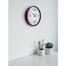 By Nevser 36 cm Pembe Modern Duvar Saati