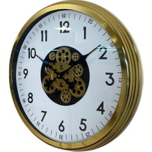 By Nevser Klasik Gold 60 cm Çarklı Duvar Saati
