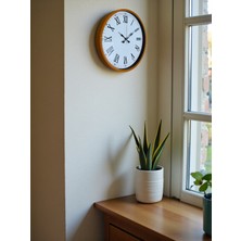 By Nevser 36 cm Turuncu Roma Rakamlı Duvar Saati