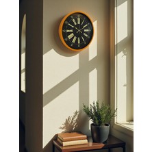By Nevser 36 cm Turuncu Dekoratif Duvar Saati