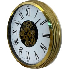 By Nevser Aurelius Gold 60 cm Çarklı Duvar Saati