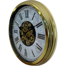 By Nevser Gold Atlas Royale 60 cm Çarklı Duvar Saati