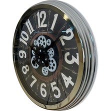 By Nevser Iron Legacy Krom 60 cm Çarklı Duvar Saati