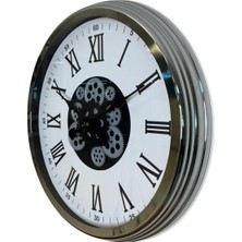 By Nevser Krom Roma Rakamlı 60 cm Çarklı Duvar Saati
