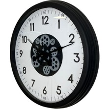 By Nevser Black Motion 60 cm Çarklı Duvar Saati