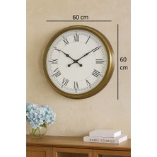 By Nevser 60 cm Eskitme Metal Retro Duvar Saati