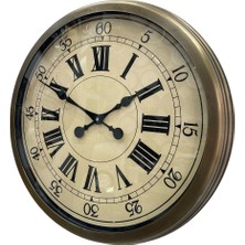 By Nevser 60 cm Eskitme Metal Eskitme Kadran Duvar Saati